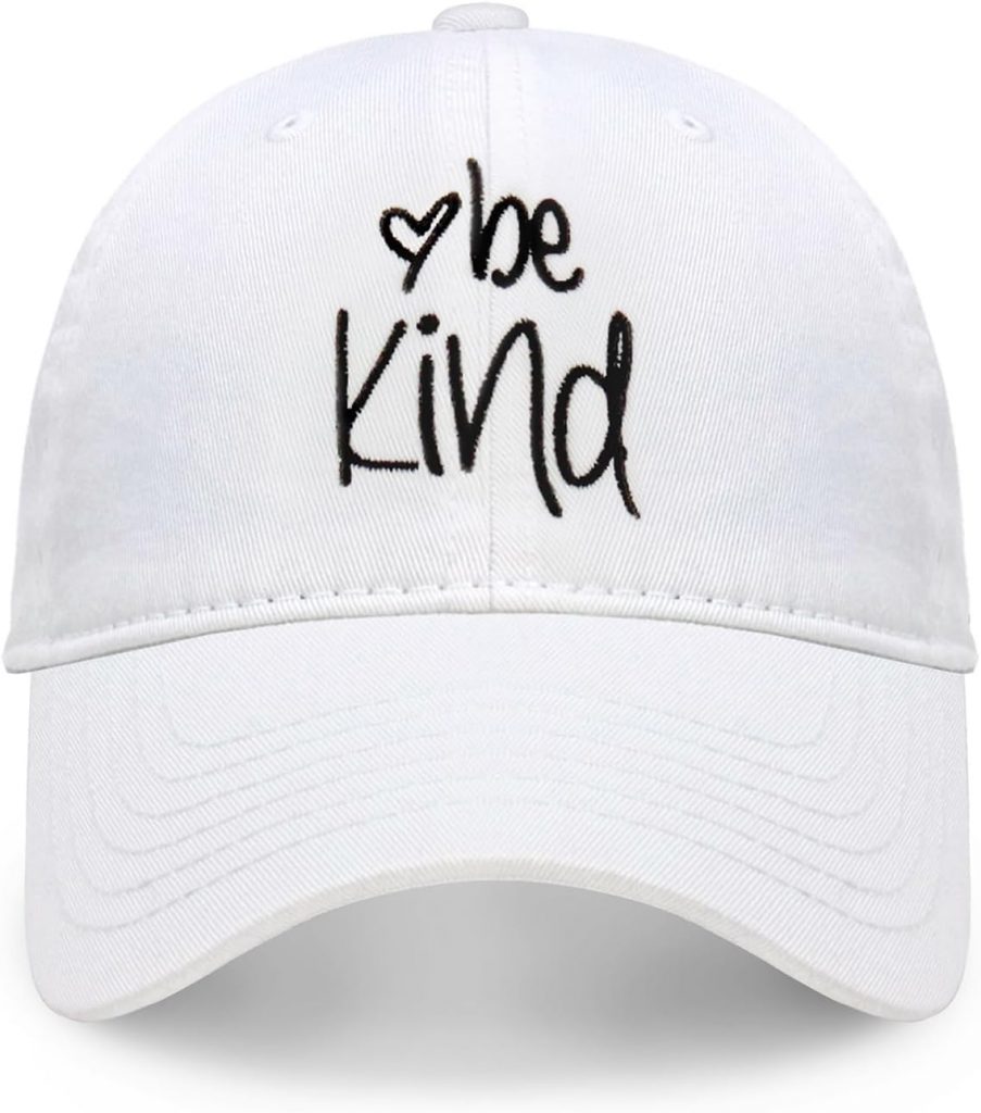 CHOK.LIDS Be Kind Trendige Baseballkappe für Damen Unisex modisch Baumwolle Polo-Stil Spaß inspirierender Spruch saisonale (Weiß)4,17€ ➡️ https://www.amazon.de/dp/B08HVVKMY3/?tag=preisfehlerheute-21