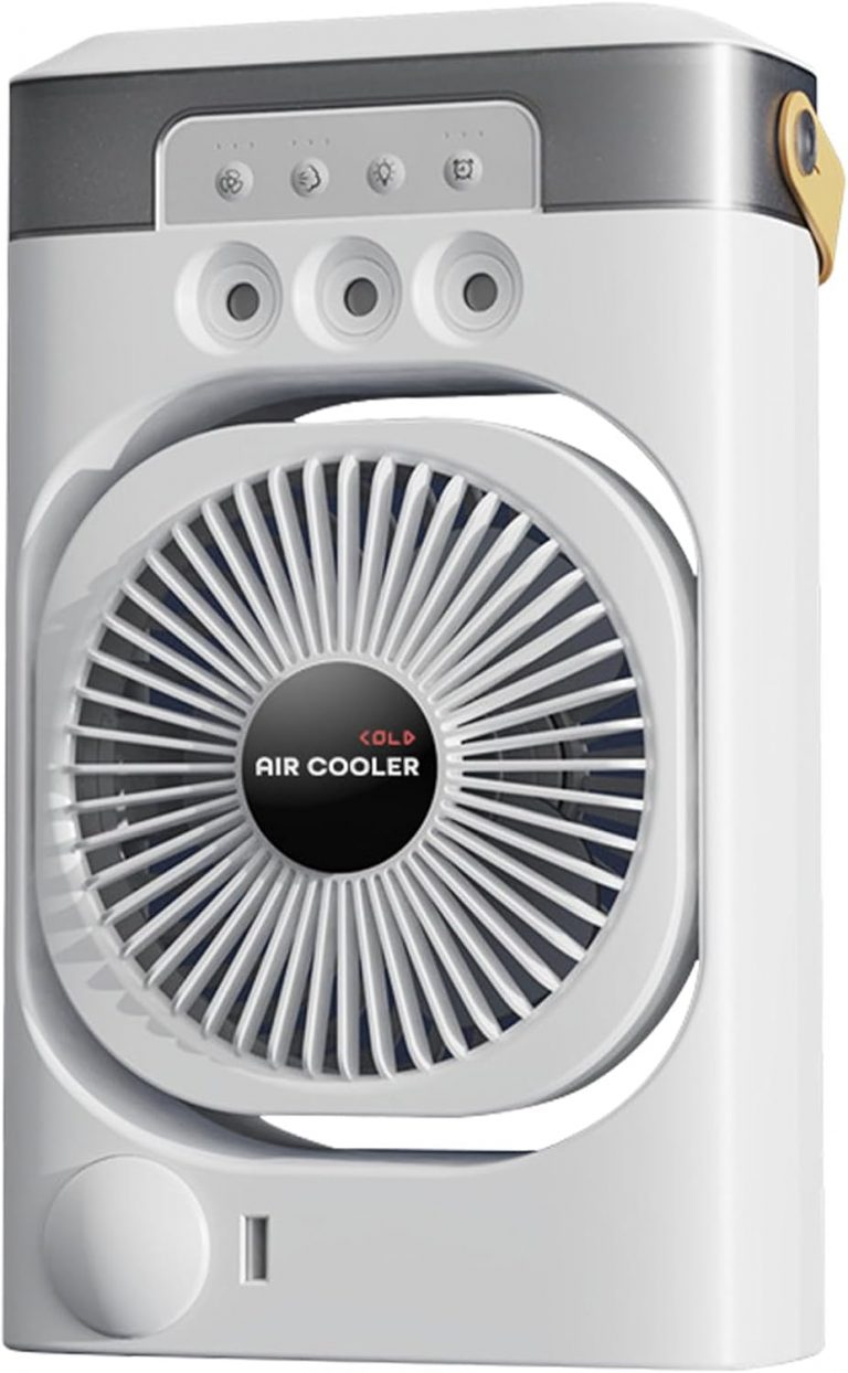 Desktop -Lüfter, 26x16 cm, kompakter Luftkühler, für Schreibtisch, 120 -Grad -Einstellungsbefeuchter mit 3 Nebeleinstellungen, ruhiger Vorgang, persönliches Kühlgerät für Schlafzimmer, Arbeitsplatz, W15,79€ ➡️ https://www.amazon.de/dp/B0FNRC2H7D/?tag=preisfehlerheute-21