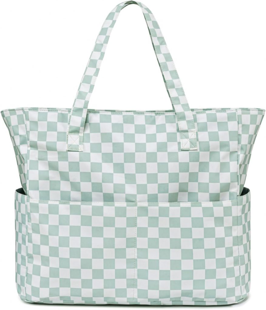 LEDAOU Große Strandtasche mit reißverschluss Damen Wasserdicht Umhängetasche Tragetasche shopper sanddicht mit Reißverschluss Pool Fitness Reisetasche familie (Grünes Rastermuster)6.99€ ➡️ https://www.amazon.de/dp/B0F24WNXZV/?tag=preisfehlerheute-21