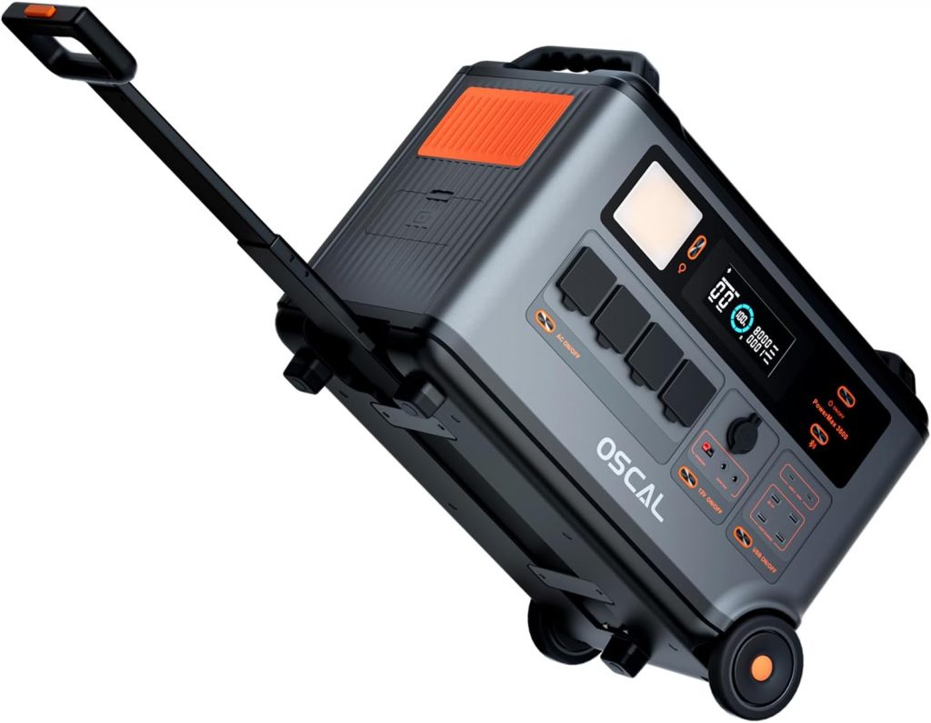 OSCAL PowerMax 3600 Tragbare Powerstation, 3600W Dauerleistung (7200W Spitze), 3600Wh LFP Akku (erweiterbar auf 57,6kWh), 1,2h Volladung, 14 Ausgänge. Solargenerator für Camping, Wohnmobile & Notfälle5€ statt 6€Code: 5JM6XKJU (🛒 an der Kasse eingeben)➡️ https://www.amazon.de/dp/B0FT2YG1QQ/?tag=preisfehlerheute-21