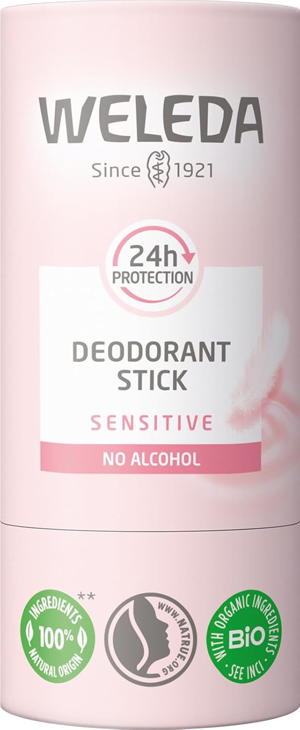 WELEDA Bio 24h Deo Stick Sensitiv – Naturkosmetik Deodorant mit zartem Amyris & Mimose Duft. Natürlicher Deostick schützt 24h zuverlässig vor Körpergeruch ohne Aluminiumsalze (vegan, 50g)3,82€ statt 6,95€➡️ https://www.amazon.de/dp/B0C59WNVJ6/?tag=preisfehlerheute-21