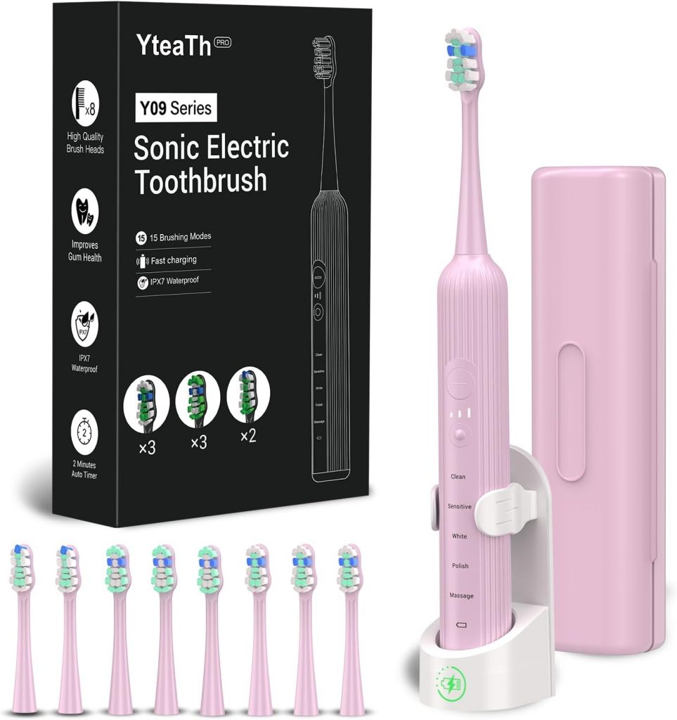 Elektrische Zahnbürste, Schallzahnbürste für Erwachsene und Kinder, Electric Toothbrush mit 5 Putzmodi 3 Intensitätsstufen Integrierter Timer und 8 Zahnbürstenköpfen, Reiseetui, Rosa9.99€ ➡️ https://www.amazon.de/dp/B0DPCBY1Z4/?tag=preisfehlerheute-21