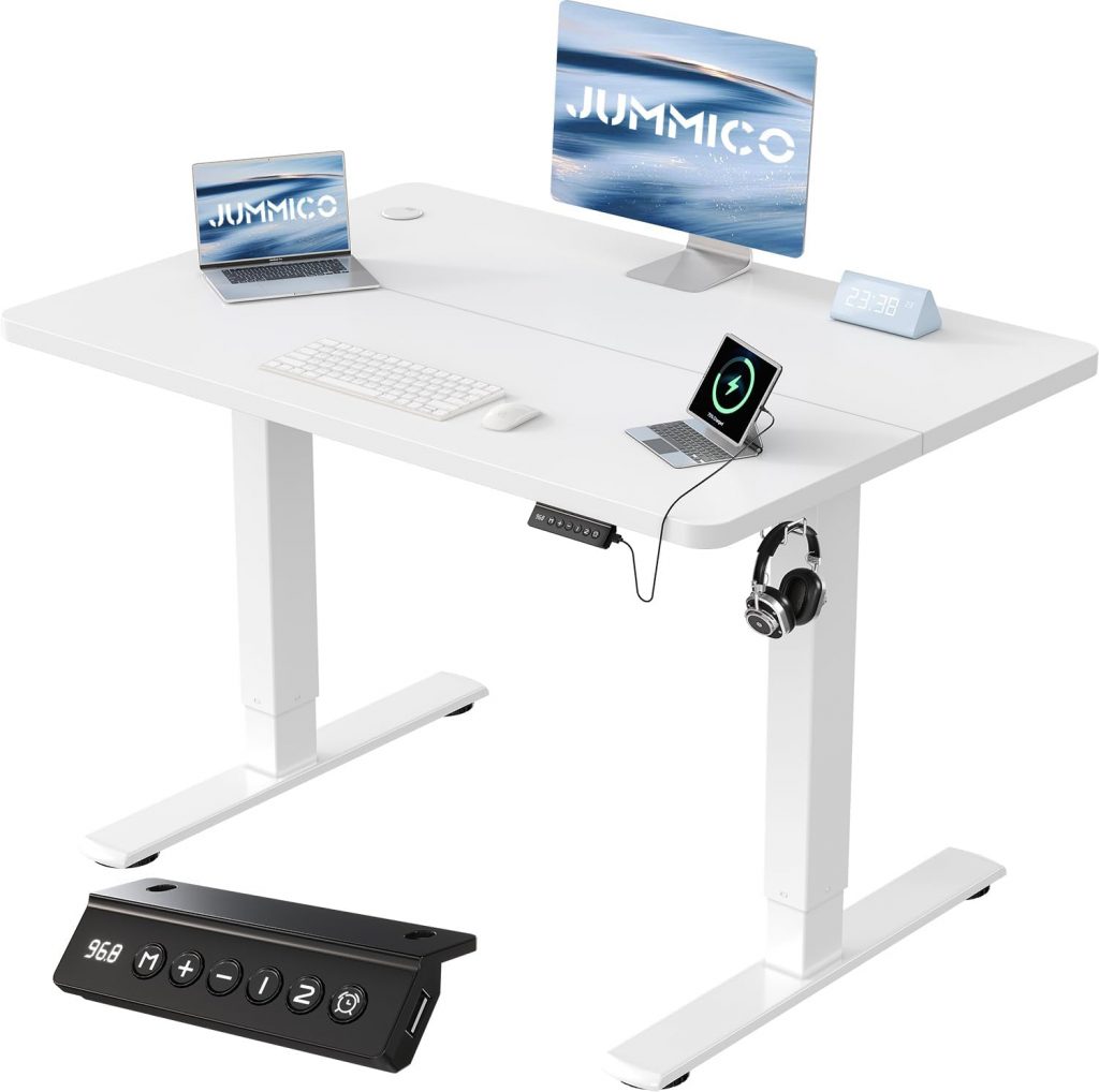 JUMMICO Höhenverstellbarer Schreibtisch mit USB-Ladeanschluss 100 x 60 cm, Schreibtisch Höhenverstellbar Elektrisch, Steh-Sitz Tisch Stehpult Verstellbarer Computertisch,Standing Desk,Weiß69,99€ statt 85,99€➡️ https://www.amazon.de/dp/B0B6CVPSMV/?tag=preisfehlerheute-21