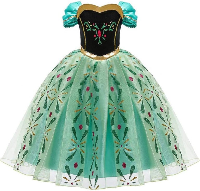 IWEMEK Mädchen Eiskönigin Kostüm Kinder Prinzessin Anna Kleid Cosplay Karneval Verkleidung Halloween Partykleid Weihnachten Geburtstags Festkleid Langes Maxikleid Grün 5-6 Jahre9.99€ ➡️ https://www.amazon.de/dp/B08G1QCJ63/?tag=preisfehlerheute-21