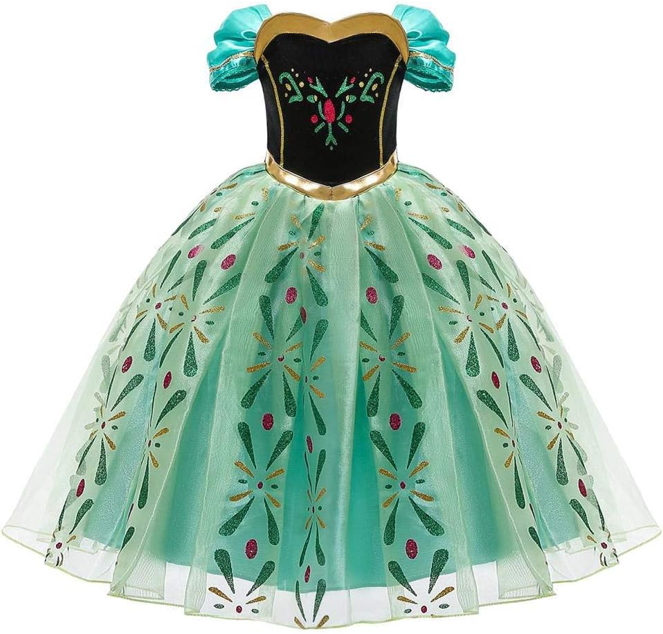 IWEMEK Mädchen Eiskönigin Kostüm Kinder Prinzessin Anna Kleid Cosplay Karneval Verkleidung Halloween Partykleid Weihnachten Geburtstags Festkleid Langes Maxikleid Grün 5-6 Jahre9.99€ ➡️ https://www.amazon.de/dp/B08G1QCJ63/?tag=preisfehlerheute-21