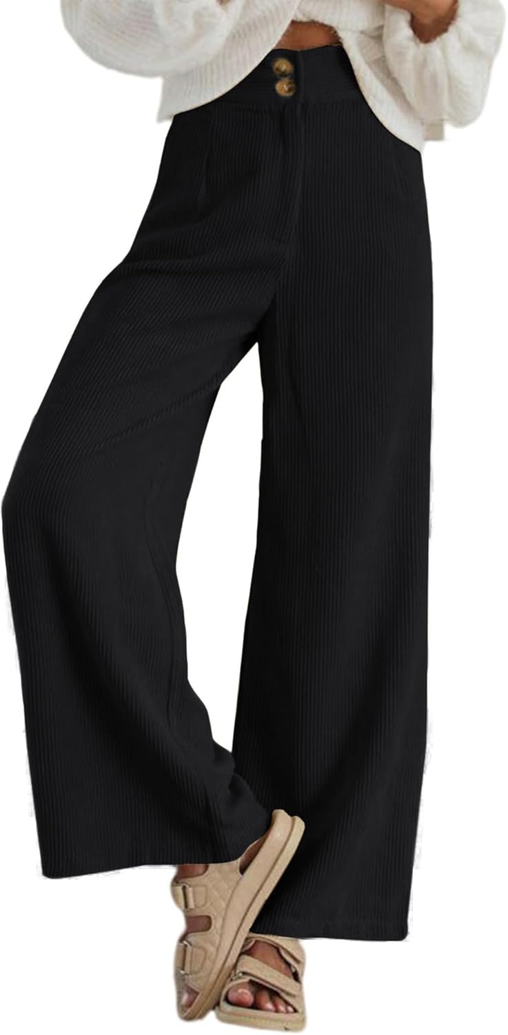 Imuedaen Cordhose Damen High Waist Weites Bein Hosen Freizeithose Lang Casual Locker Hose mit Taschen und Knöpfen (Schwarz, S)14.99€ ➡️ https://www.amazon.de/dp/B0CQSZ5VJ6/?tag=preisfehlerheute-21
