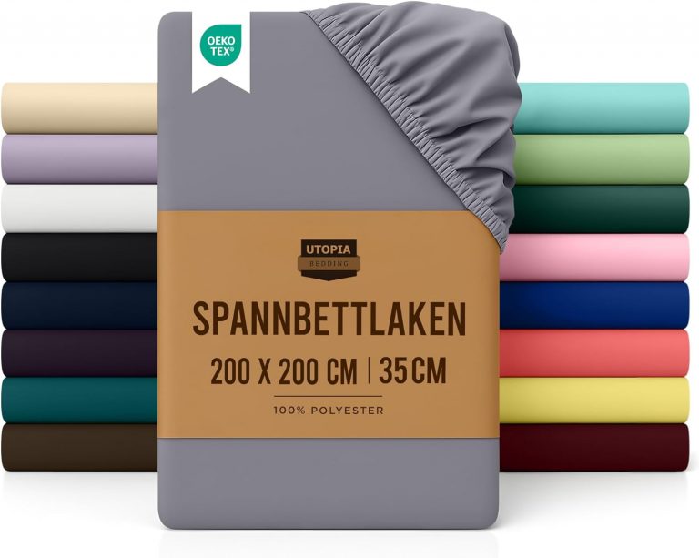 Utopia Bedding - Spannbettlaken 200x200cm - Grau - Oeko-Tex Zertifiziertes Gebürstete Polyester-Mikrofaser Spannbetttuch - 35 cm Tiefe Tasche10,44€ statt 13,99€➡️ https://www.amazon.de/dp/B09PRMNXW9/?tag=preisfehlerheute-21