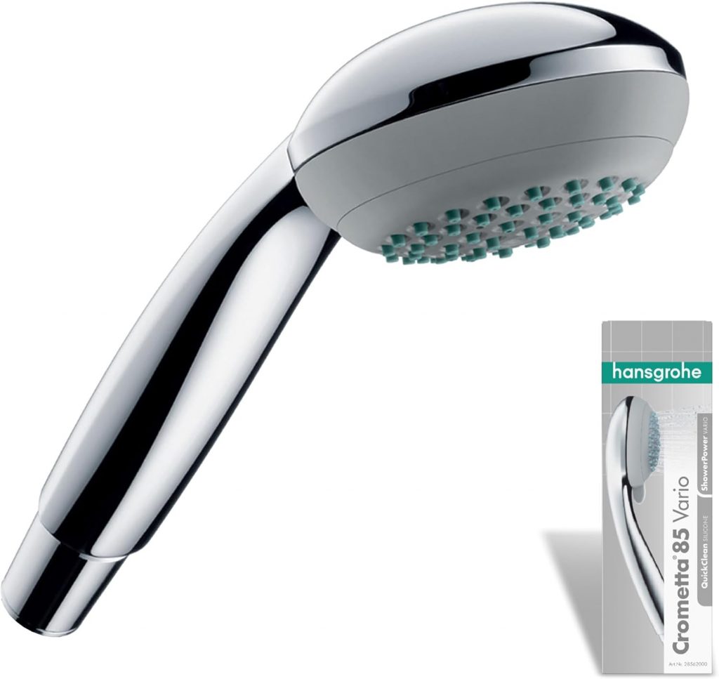 hansgrohe wassersparender Duschkopf Crometta 85, Sparduschkopf 6l/min, Duschbrause, Chrom