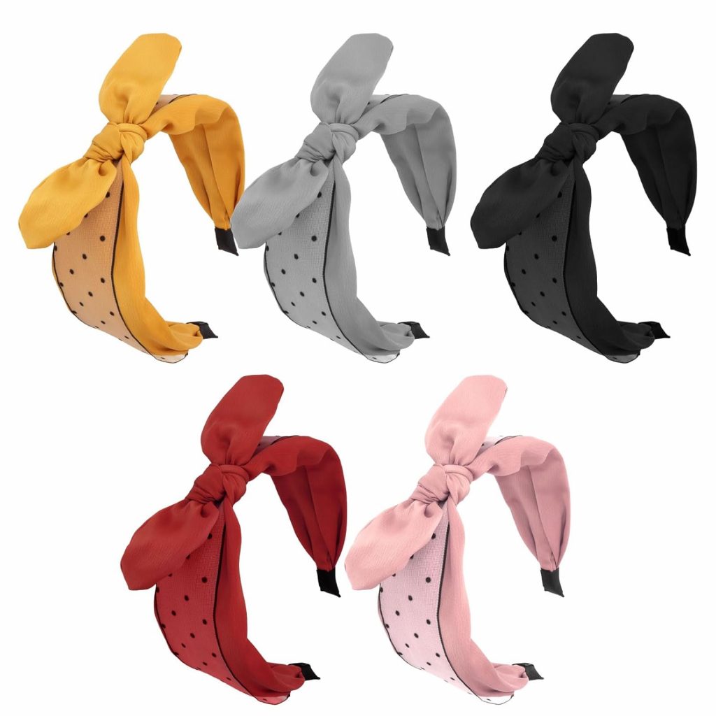 KIUEZIR 5 Stück Schleifen Breiter Haarreifen Damen - Süße Schleifenknoten Stirnbänder mit Punkte-Print in Schwarz/Pink/Grau/Rot/Orange, Weicher Stoff & Rutschfest Haarbänder für Damen Schule/Partys1.99€ ➡️ https://www.amazon.de/dp/B0FJLCVWLQ/?tag=preisfehlerheute-21