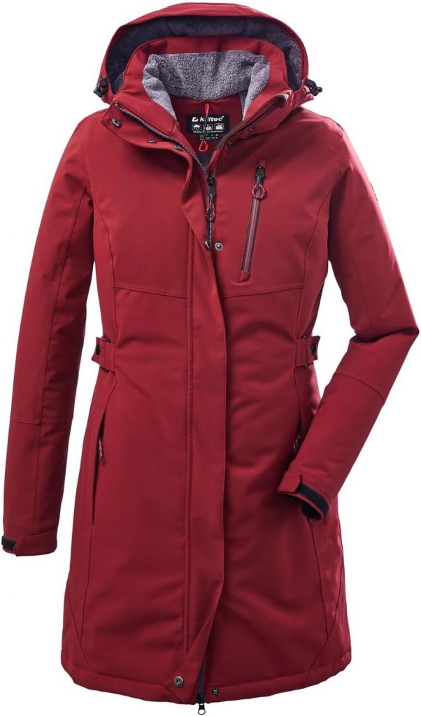 killtec Damen Funktionsparka/Parka mit abzippbarer Kapuze KOW 165 WMN PRK, weinrot, 42, 37726-0