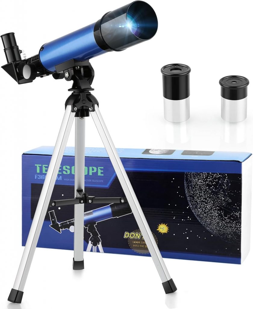 BlackWeeks: Cowiewie Teleskop Astronomisches Einsteiger Teleskope für Himmelsbeobachtung Kinder Zoom 360/50mm HD…