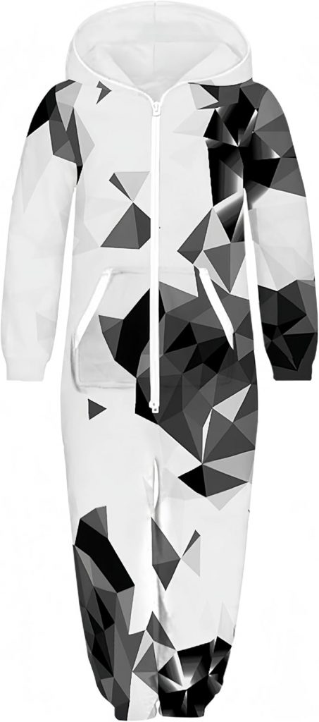 Ocean Plus Unisex Langarm Reißverschluss Kapuze Fleece Overall Jungen Digitaldruck Fleece Mädchen Einteiler mit Kapuzen Schlafoveralls (S (Körpergröße: 125-130 cm), Schwarz Weiß Geometrie)10.43€ statt 48.99€➡️ https://www.amazon.de/dp/B08XJSRSQJ/?tag=preisfehlerheute-21