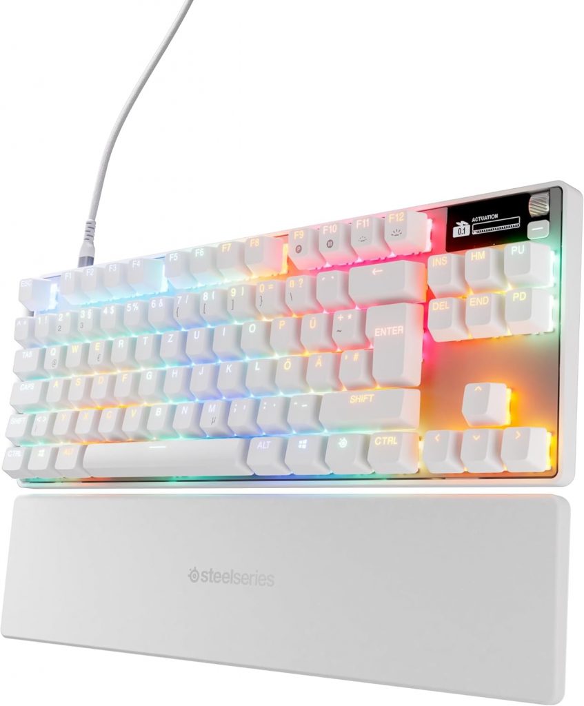 SteelSeries Apex Pro TKL Gen 3 Weiß – HyperMagnetic Gaming Tastatur – OmniPoint 3.0 Switches – Anpassbares Ansprechverhalten – Rapid Trigger – Rapid Tap/SOCD – OLED – PBT-Keycaps – USB-C – DE QWERTZ169,99€ statt 249,99€➡️ https://www.amazon.de/dp/B0DW9KLBLG/?tag=preisfehlerheute-21