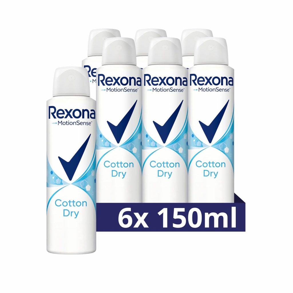 Rexona Women Anti Transpirant Spray Cotton Dry Deospray mit 48 Stunden Schutz gegen Körpergeruch und Achselnässe mit Anti-Transpirant-Technologie 6x 150 ml10.19€ statt 18.16€🏷️ Coupon anwenden➡️ https://www.amazon.de/dp/B07PLS2BJ3/?tag=preisfehlerheute-21