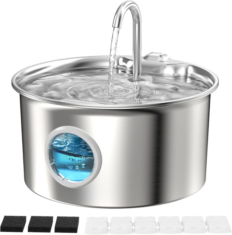 Katzenbrunnen Edelstahl Trinkbrunnen Katze: 2.6L Katzen Wasserbrunnen Leise mit Wasserstandsfenster - Automatic Katzen Brunnen Metall mit Led Licht - Angebot 6 Aktivkohlefilter Filter + 3 Sponges30,59€ statt 35,99€➡️ https://www.amazon.de/dp/B0F5B8MH2W/?tag=preisfehlerheute-21