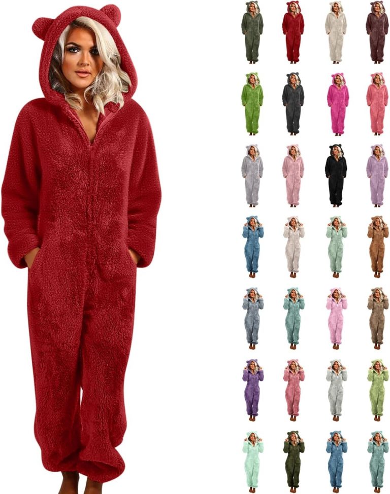 Jumpsuit Damen Winter Kuschelig Einteiler Große Größe Lang Schlafoverall Pyjama Flauschig Teddy Fleece Overall Warm Plüsch Onesie Weich Reißverschluss Ganzkörperanzug Hausanzug mit Bärenohren Kapuze14,49€ statt 29,98€➡️ https://www.amazon.de/dp/B0G1RHK59G/?tag=preisfehlerheute-21