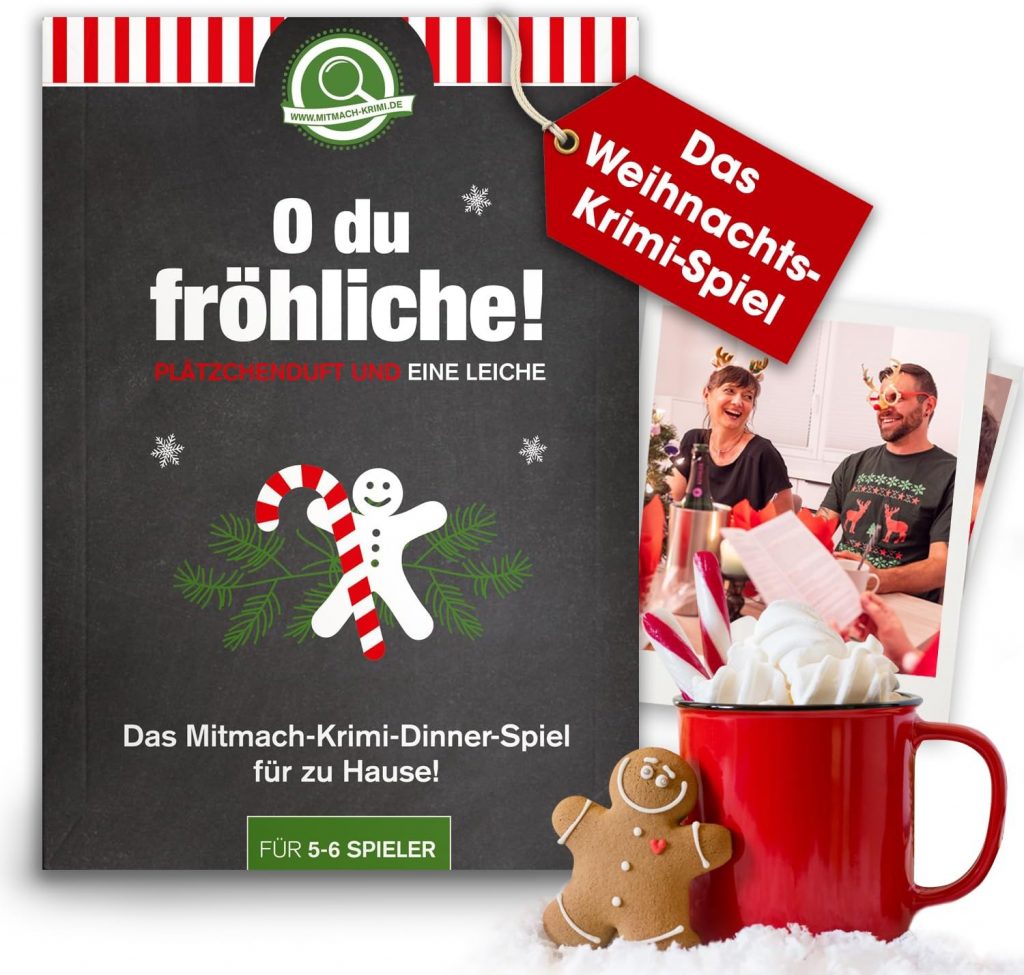 mitmach-krimi – O du fröhliche! Plätzchenduft und eine Leiche – Krimidinner Spiel für zuhause für 5-6 Personen – Krimispiel für Erwachsene Erwachsene – Weihnachtsfeier21,21€ statt 24,95€➡️ https://www.amazon.de/dp/B0BH3669FY/?tag=preisfehlerheute-21