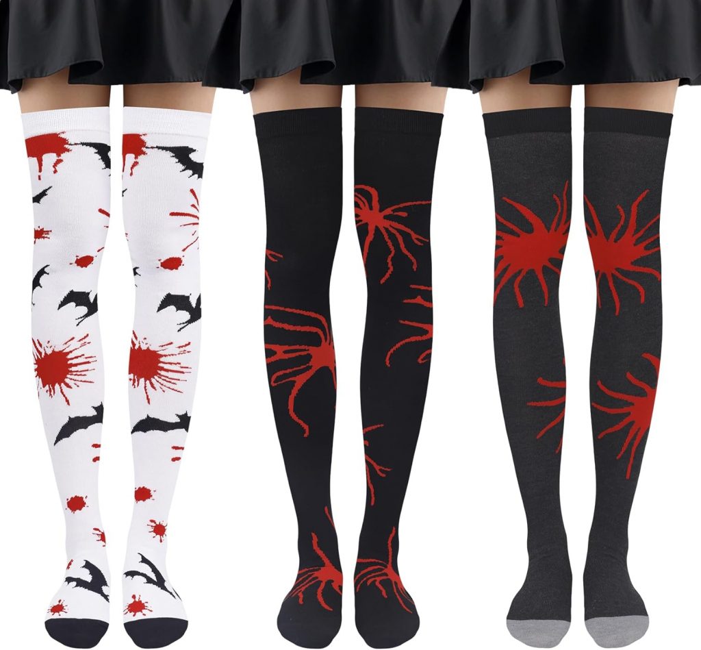 Beaulov Damen Kniestrümpfe Halloween Socken Overknee Strümpfe Damen Kniestrümpfe für Weihnachten Thigh Highs Strümpfe Frauen Lang Socken für Frau (A-Weiß/Schwarz/Schwarz)3.39€ statt 14.99€➡️ https://www.amazon.de/dp/B0F7LLJ4CB/?tag=preisfehlerheute-21
