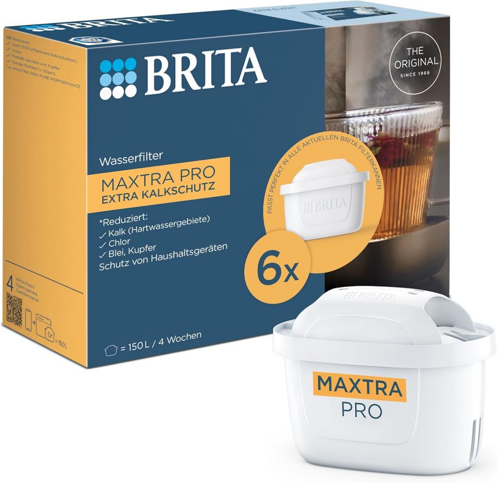 🤴 BRITA Wasserfilter Kartusche MAXTRA PRO Extra Kalkschutz (6er-Pack) Halbjahrespack, Original Ersatz-Wasserfilter für alle Kannen, filtert Kalk, ultimativer Geräteschutz: Heißgetränke-Spezialist29,99€ statt 49,99€ – 41,0 🔥🚚 Verkauft durch Amazon und Versand durch Amazon3,510 Bewertungen: 4.7 / 5.0 ⭐️⭐️⭐️⭐️⭐️🛒 zu Amazon https://www.amazon.de/dp/B0BZSS9CTY/?tag=preisfehlerheute-21