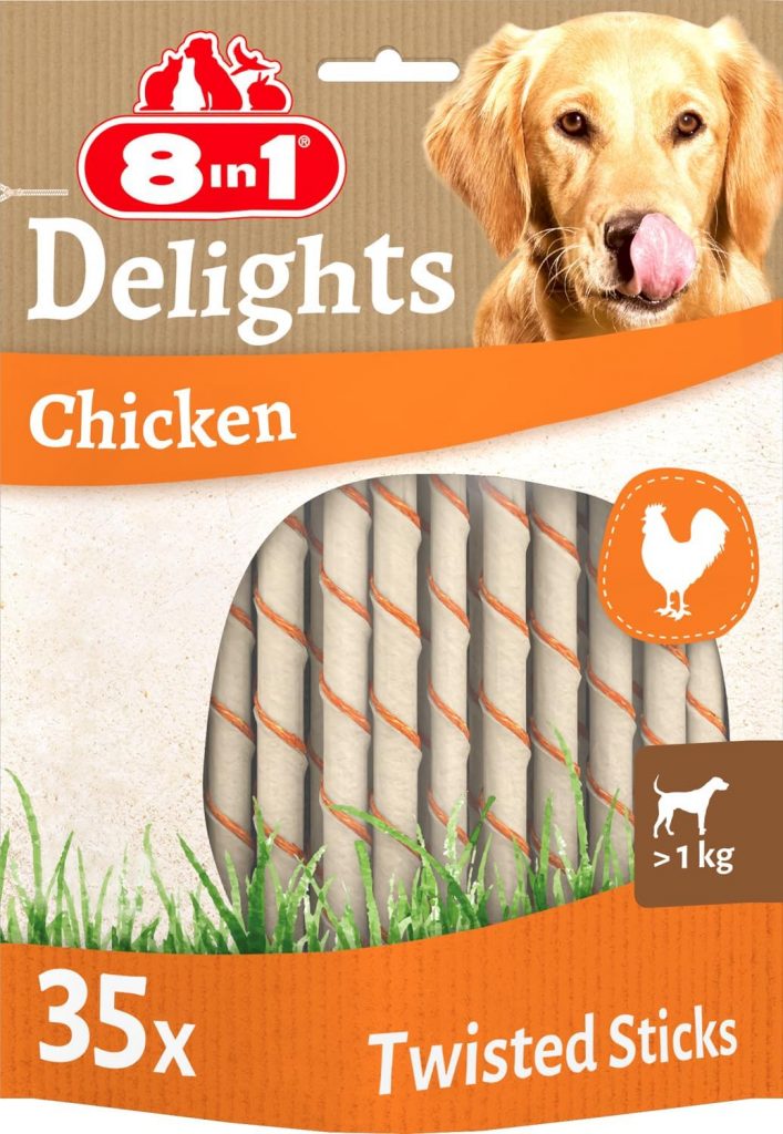 8in1 Delights Chicken Twisted Sticks – gesunde Kaustangen für Hunde, hochwertiges Hähnchenfleisch eingewickelt in Rinderhaut, 35 Stück7,40€ statt 12,59€➡️ https://www.amazon.de/dp/B00R61RNDI/?tag=preisfehlerheute-21