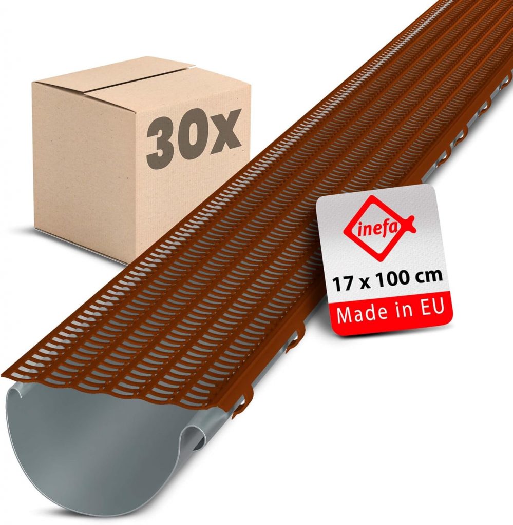 INEFA 30x Laubfangstreifen-Set Dachrinnen Laubschutz 100cm, NW100-150 (Ø100-160mm) Braun Dachrinnenabdeckung Dachrinnenzubehör Made in Germany4.58€ ➡️ https://www.amazon.de/dp/B08FHG47FS/?tag=preisfehlerheute-21