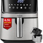 LEHMANN Heißluftfritteuse XL 6,5L, 8 Programme, Große Metallkammer, Digitales Display, Timer, Antihaftbeschichtung, Spülmaschinenfester Korb, 80-200°C, Air Fryer ohne Öl für Familie