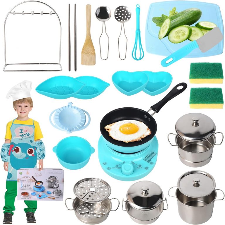 Kinderküche Zubehör, 28-teiliges Kinder Kochset, Spielküche Zubehör für 6–12 Jahre mit Induktionsherd, Wok, Knödelkocher, Hohem Topf, Messer und Suppentopf, Rosa für Kleinkinder Jungen Mädchen(Blau)8.99€ ➡️ https://www.amazon.de/dp/B0F7R3FT9H/?tag=preisfehlerheute-21