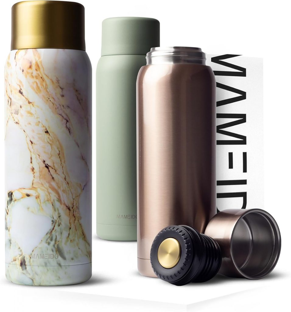 MAMEIDO Thermoskanne mit Becher 1 l aus Edelstahl, Isolierkanne bis zu 12h heiß, auslaufsichere Thermosflaschen BPA frei, Kaffee & Tee unterwegs (Pearl Marble Gold)13,99€ statt 34,99€➡️ https://www.amazon.de/dp/B0CSG7VYWC/?tag=preisfehlerheute-21