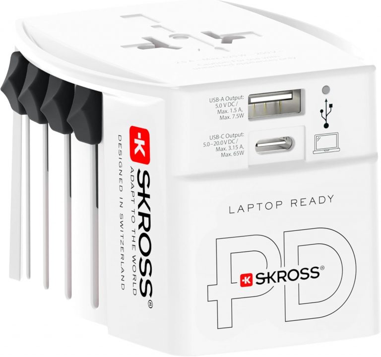 SKROSS -MUV USB AC65PD mit USB-C Kabel (160 cm) – 2-poliger Universal-Reiseadapter + 1 x USB C & 1 x USB 65 W – Spannung und Leistung: 100 V – 250 W/250 V – 625 W für Laptops, Tablets und Smartphones50,39€ statt 79,90€➡️ https://www.amazon.de/dp/B0CM92YGCC/?tag=preisfehlerheute-21