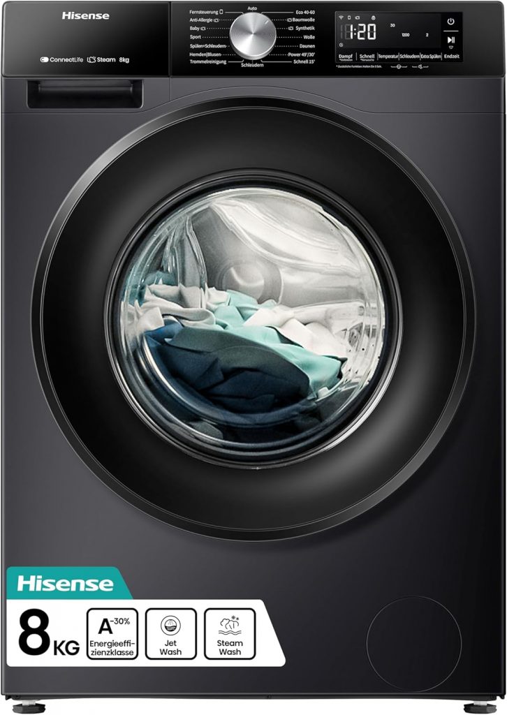 👑 Hisense WF3S8043BB3 Waschmachine mit Dampffunkunktion, 8 kg, 1400 U,min, WIFI, ConnectLife, Power JetWash, Anti-Allergie Programm, Aqua Stop, Auto Wash, Quick Wash, EEK A-30 Prozent303,69€ statt 412,25€ – 27,0 🔥🚚 Verkauft und Versand durch 744 Bewertungen: 4.2 / 5.0 ⭐️⭐️⭐️⭐️🛒 zu Amazon https://www.amazon.de/dp/B08DMT4D82/?th=1&tag=preisfehlerheute-21#038;psc=1&tag=preisfehlerheute-21