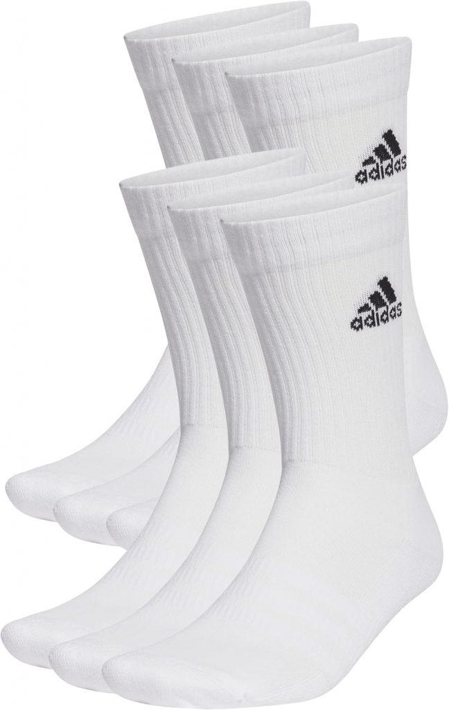 adidas Unisex Cushioned Sportswear Crew Socken, 6 Paar White/Black 31