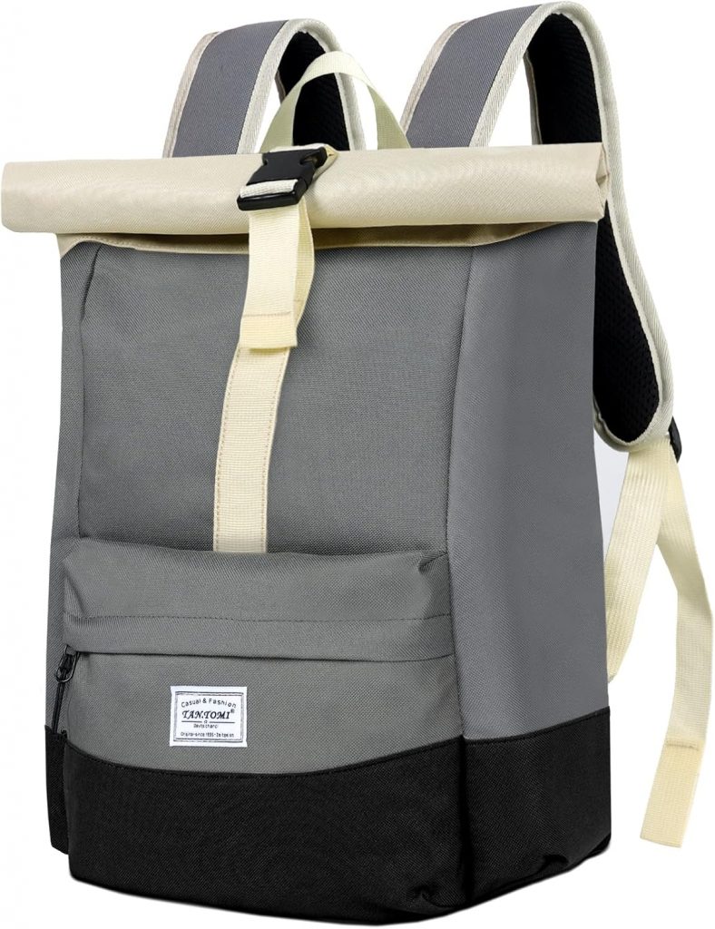 CALIYO Rolltop Rucksack Damen Groß, Laptop Rucksack Wasserdichter Backpack Schultasche mit Laptopfach Schule Studium…