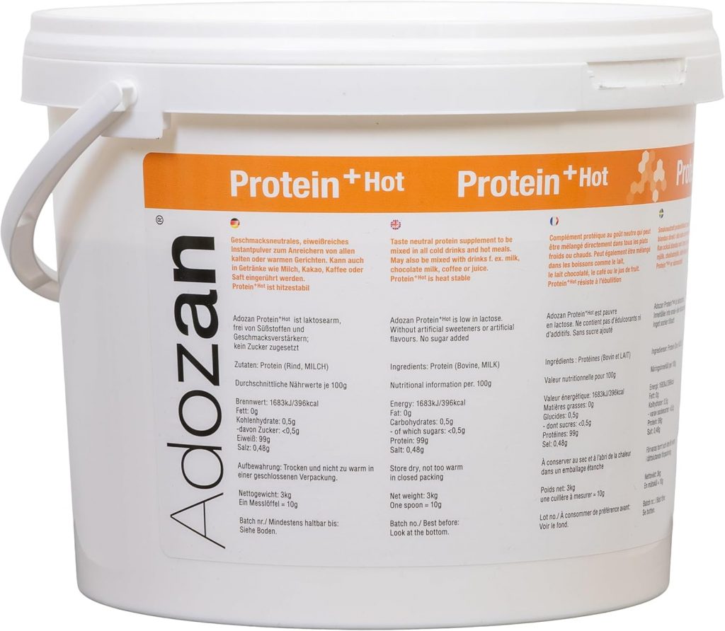Adozan Protein +Hot | Protein Pulver Hitzebeständig bis 100°C | Eiweißpulver Ohne Zucker, Fett & Geschmack | Leicht Löslich, Geschmacksneutral Eiweiß für Speisen, Backen, Kochen, Getränke | 3kg111,60€ statt 136,80€➡️ https://www.amazon.de/dp/B0D2HHF7FK/?tag=preisfehlerheute-21