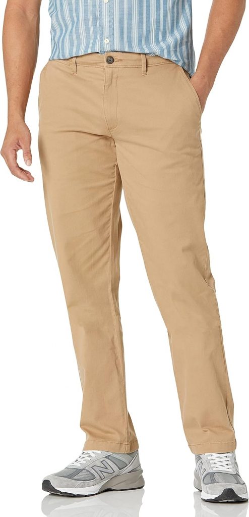 Amazon Essentials Herren Legere Stretch-Chinohose mit gerader Passform, Pilzbraun, 40W / 30L