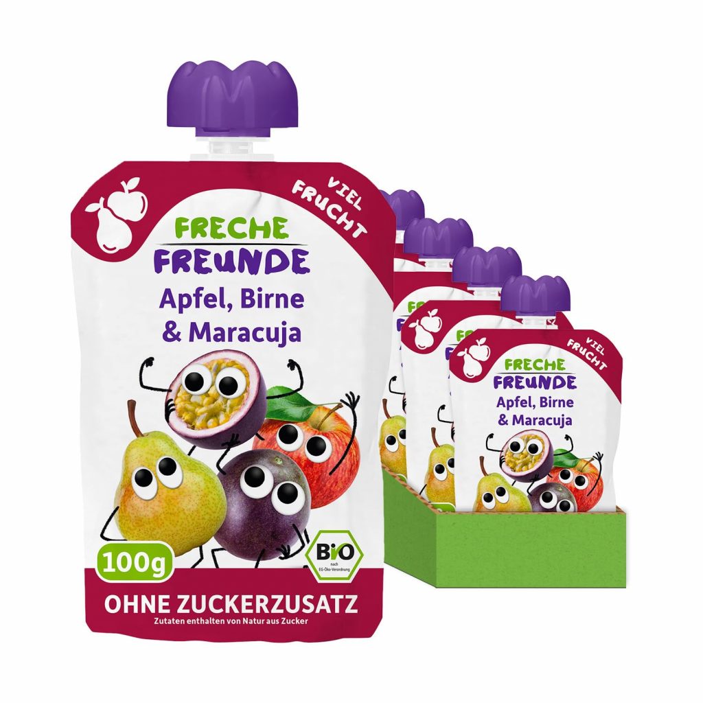 FRECHE FREUNDE Bio Quetschie Apfel, Birne & Maracuja, Fruchtmus mit Obst im Quetschbeutel für Babys ab dem 6. Monat, vegan, 6er Pack (6 x 100g)2.02€ ➡️ https://www.amazon.de/dp/B075W429LF/?tag=preisfehlerheute-21
