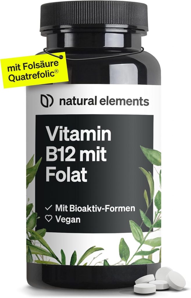 natural elements Vitamin B12 – 180 vegane Tabletten für 6 Monate – 500µg Vit B12 und 200µg Folsäure pro Tagesdosis – hochdosiert, ohne unnötige Zusätze – in Deutschland produziert & laborgeprüft15,99€ statt 19,99€➡️ https://www.amazon.de/dp/B07F1JQZD3/?tag=preisfehlerheute-21