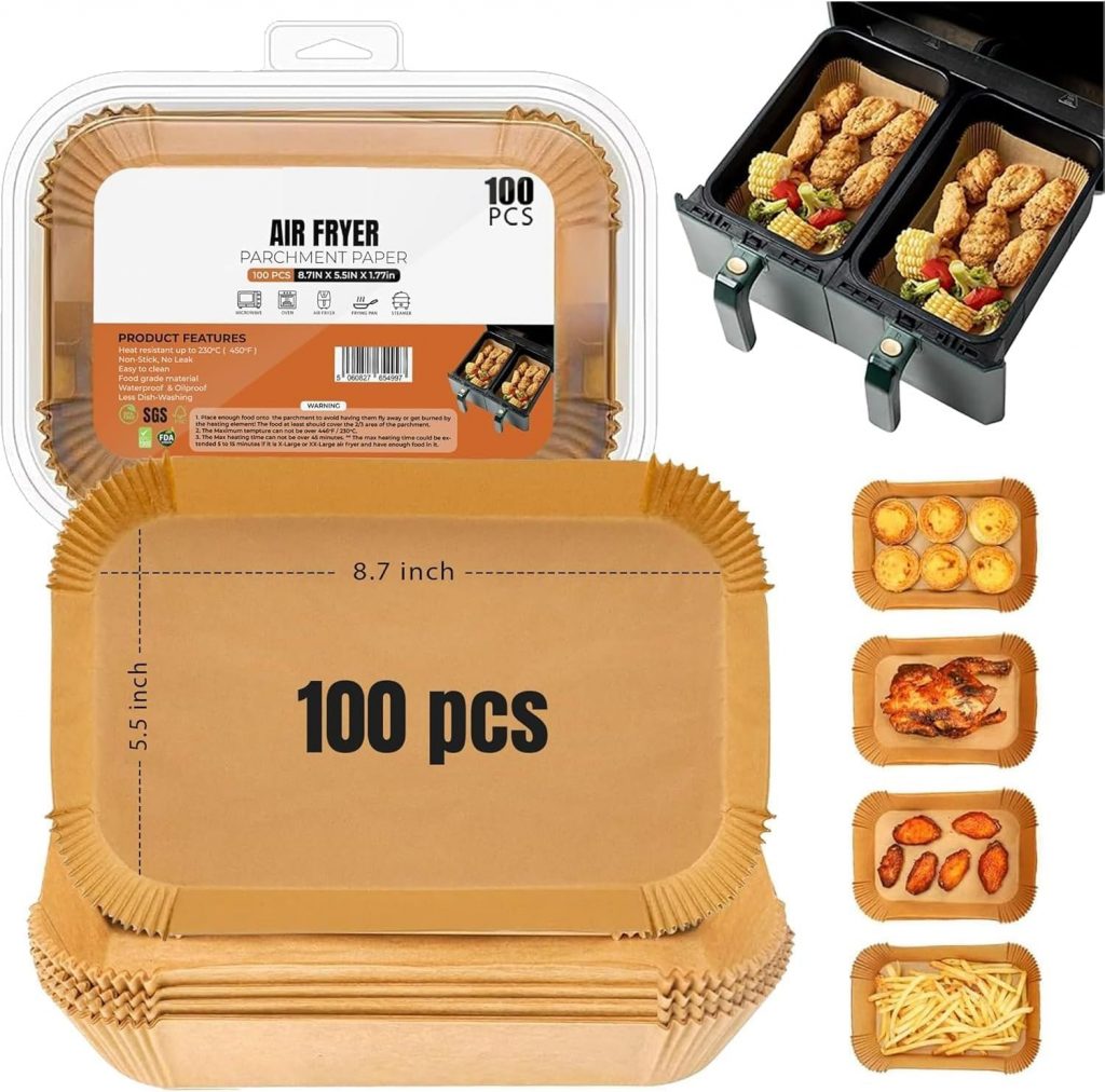 Roe Tenpo Backpapier für Heißluftfritteuse, 100 Stück, 22 x 14 cm, Rechteckiges Airfryer Backpapier, Antihaftbeschichtet, Lebensmittelqualität, Airfryer Zubehör für Backen, Braten, Mikrowelle3.44€ ➡️ https://www.amazon.de/dp/B0D9NJVNKC/?tag=preisfehlerheute-21