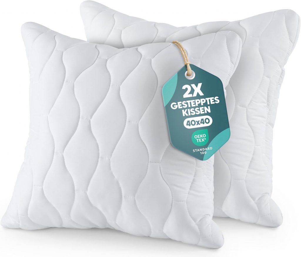Utopia Bedding Kopfkissen 40x40 cm (2er Set), Gestepptes Kissen für Bett und als Dekokissen, Kissenfüllung, SofaKissen, Zierkissen für Couch (Weiß)11,35€ statt 20,99€➡️ https://www.amazon.de/dp/B0CPVMV63V/?tag=preisfehlerheute-21