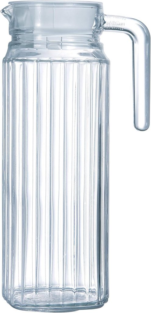 Luminarc ARC 70361 Quadro Krug, Kühlschrankkrug mit Deckel, 1.1 Liter, Glas, transparent, 1 Stück