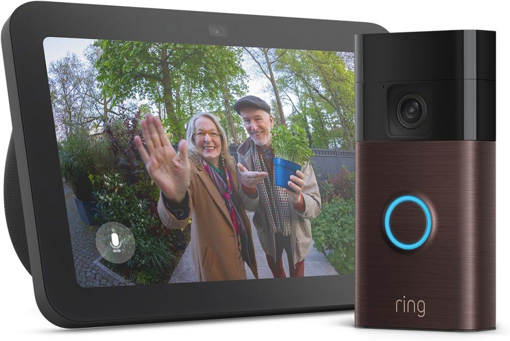 Echo Show 8 Anthrazit + Ring Akku-Videotürklingel Venezianische Bronze