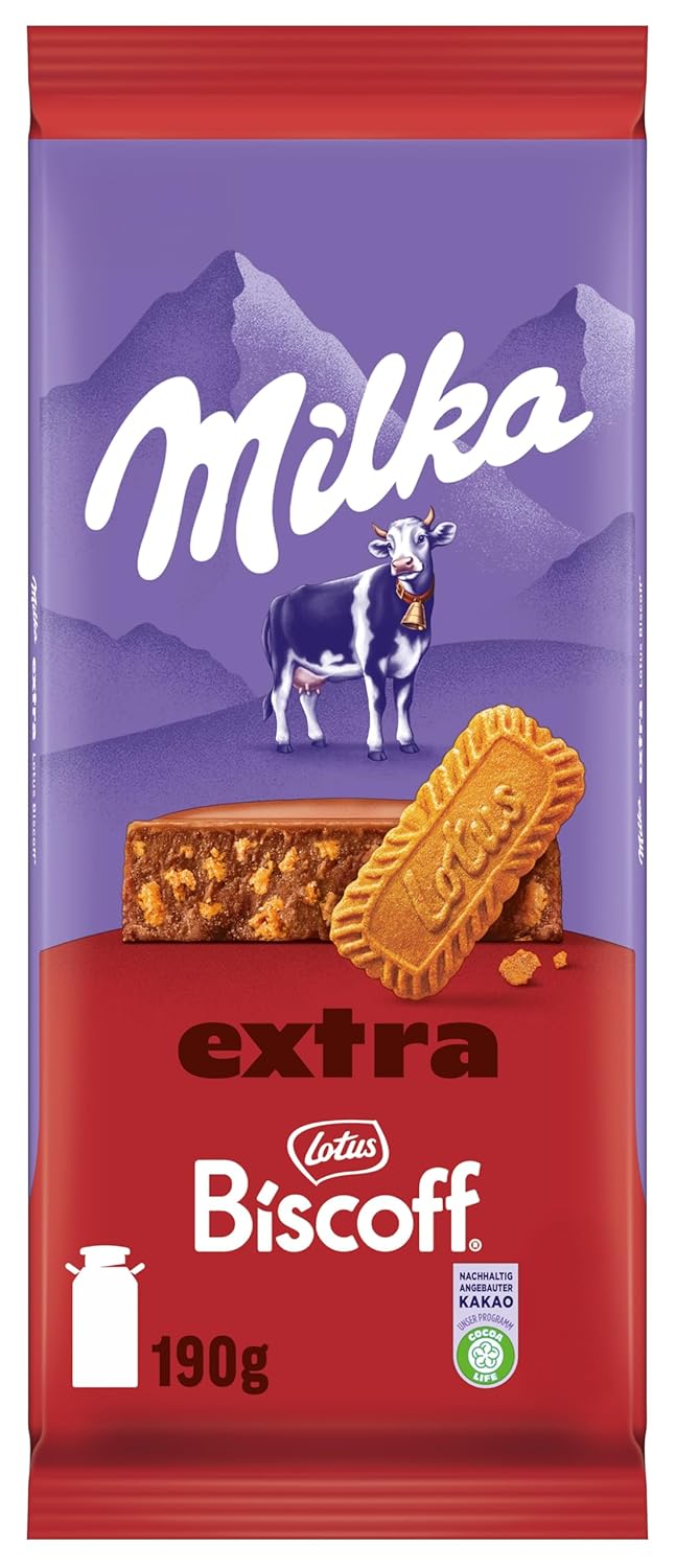 Milka Schokolade Extra Biscoff – Alpenmilch-Schokolade mit knusprigen Lotus Biscoff-Keksstückchen – 190g3,29€ statt 3,99€➡️ https://www.amazon.de/dp/B0FDGFBYFK/?tag=preisfehlerheute-21