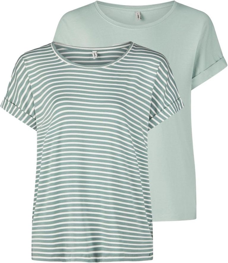 👑 Only Tshirt Damen Bluse Top ONLMOSTER 2er Pack Regular Fit Rundhals Basic Kurzarm Shirt Streifen Braun Blau Rose Grün Schwarz XS S M L XL XXL28,99€ statt 39,99€ - 28,00 % 🔥🚚 Verkauft von Jeans-direct und Versand durch Amazon285 Bewertungen: 4.5 / 5.0 ⭐️⭐️⭐️⭐️⭐️🛒 zu Amazon https://www.amazon.de/dp/B0BVBR5ZZM/?amp%3Btag=preisfehlerheute-21&amp%3Bth=1&amp%3Bpsc=1&tag=preisfehlerheute-21