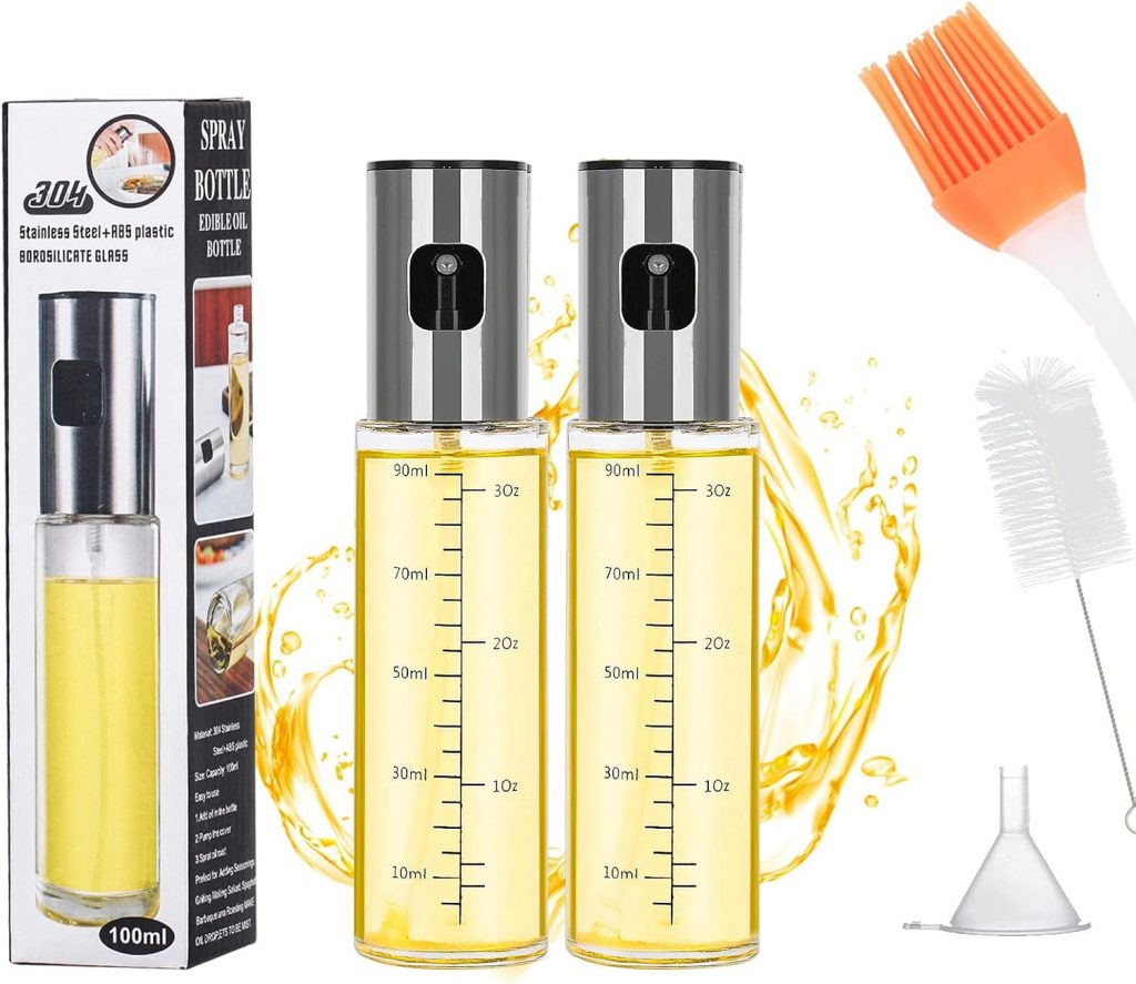 Sosayet Ölsprüher zum Kochen, 2 Stück Öl sprühflasche Glas für Heißluftfritteuse, Olivenöl Ölspray für Speiseöl Öl- und Essigsprüher, 100ml Professioneller Ölsprüher für Grillen Braten BBQ5.99€ ➡️ https://www.amazon.de/dp/B0BJ74R9B1/?tag=preisfehlerheute-21