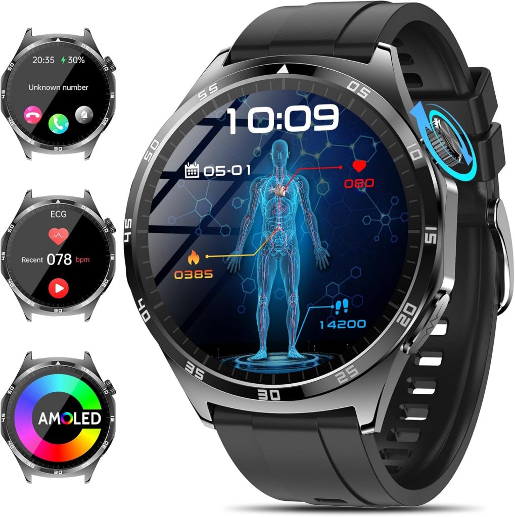 👑 2025 Neu Smartwatch Herren mit EKG/ΒΙυτｚυcker/Harnsäure/BMI Rund 1,43"AMOLED Fitness Gesundheitsuhr mit 24h Herzfrequenz Blutdruck SPO2,Schlaf/Apnoe-Monitor Bluetooth-Anrufe SOS-Notruf für iOS Android74,98€ statt 99,99€ – 26,0 🔥🚚 Verkauft von DE Yohuton und Versand durch Amazon25 Bewertungen: 4.6 / 5.0 ⭐️⭐️⭐️⭐️⭐️🛒 zu Amazon https://www.amazon.de/dp/B0FX9P99Q9/?tag=preisfehlerheute-21