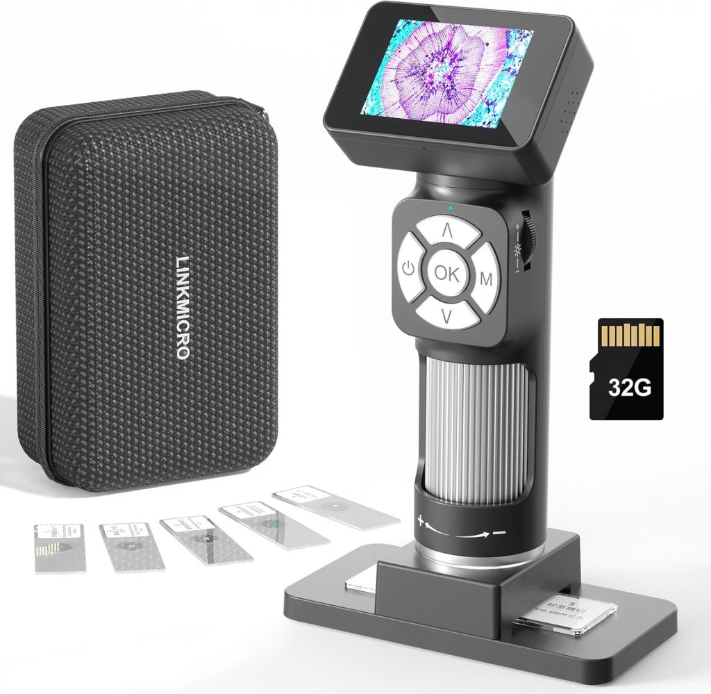 Mikroskop für Kinder und Erwachsene LINKMICRO LM112, Tragbares Handmikroskop mit 2-Zoll-Bildschirm, 500X Pocket Kindermikroskop-Set mit 5 Objektträgern, 8 LEDs, 1080P Image-Video, 32G SD-Karte9,98€ statt 29,98€➡️ https://www.amazon.de/dp/B0CJ9CK9KB/?tag=preisfehlerheute-21