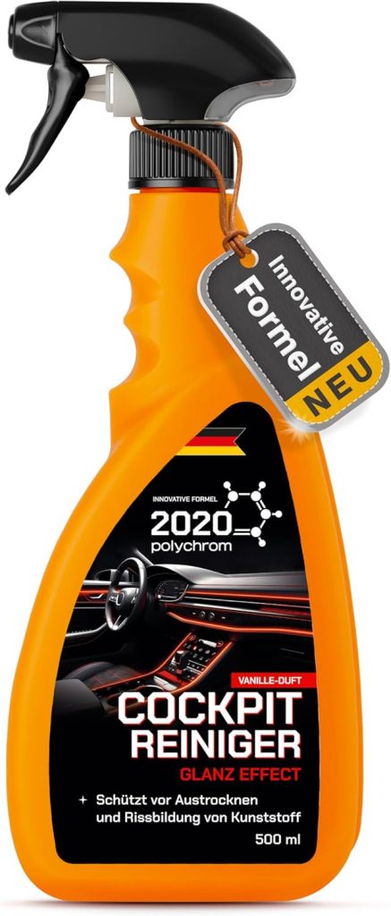 2020 Polychrom Cockpit Reiniger 500 ml – Glanz Effekt, UV-Schutz, Antistatik, Staubabweisend, Vanille-Duft – Für Kunststoff, Vinyl und Armaturenbrett-Reinigung9,44€ statt 14,95€➡️ https://www.amazon.de/dp/B0DDCS1F8Z/?tag=preisfehlerheute-21