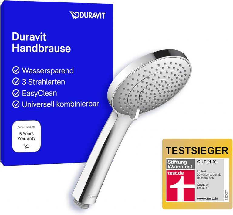 Duravit Universal Duschkopf, Duschbrause mit 3 Strahlarten (Rain, Intense , Soft ), Handbrause rund (Ø 110 mm), Brausekopf mit wassersparender MinusFlow-Funktion, reinigungsfreundlich, Chrom16,79€ statt 25,00€➡️ https://www.amazon.de/dp/B0BBHST8BZ/?tag=preisfehlerheute-21