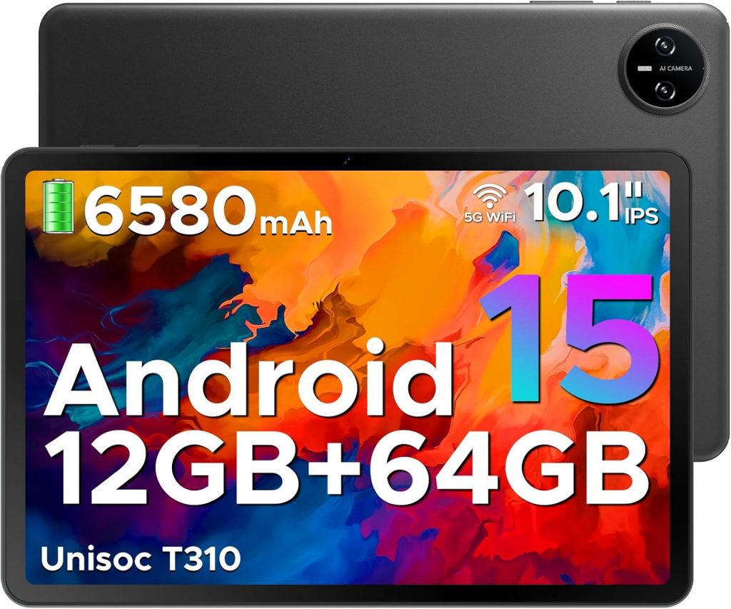 DOOGEE Tab A9 Tablet 10 Zoll Android 15, 12GB RAM+64GB ROM(TF 2TB) Gaming Tablet, 6580mAh, Unisoc T310, Dual…