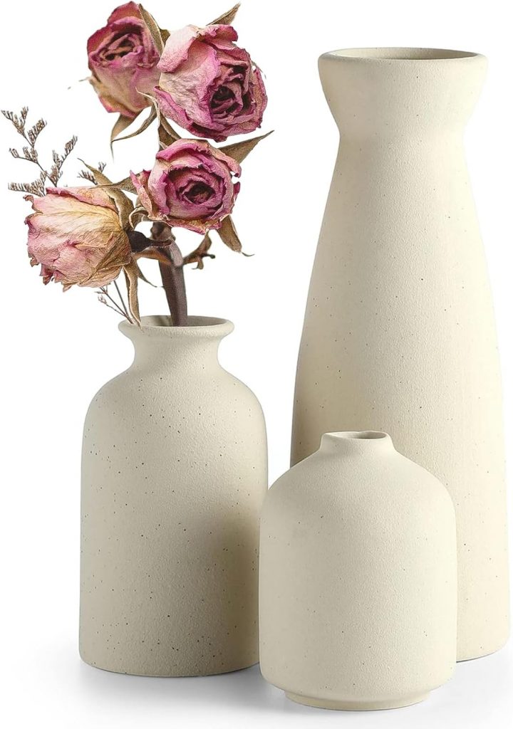 Vasen Set, Keramik Deko Vase für Pampas Grass & Getrocknete Blumen, Landhausstil Home Decor, Boho Blumenvase für Wohnzimmer, Schlafzimmer (Beige, 3er) (Keramik, Beige)11.50€ ⚡️ Blitzangebot nutzen➡️ https://www.amazon.de/dp/B0DKJGT951/?tag=preisfehlerheute-21