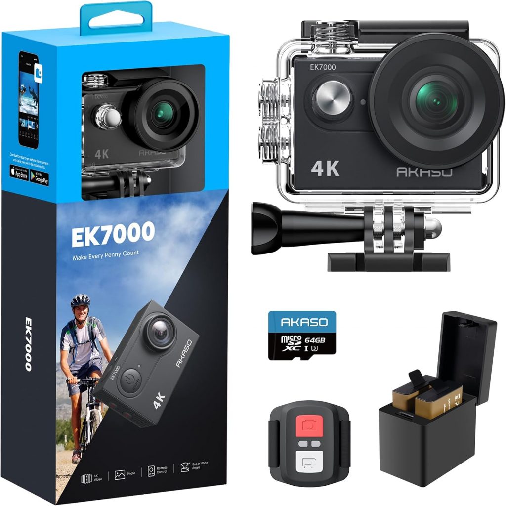 👑 AKASO EK7000 Action Cam 4K30FPS mit 64GB microSDXC Speicherkarte Unterwasserkamera 170°Ultra Weitwinkel Full HD Sportcamera mit 2 Zoll LCD Bildschirm 2.4G Fernbedienung56,79€ statt 79,98€ – 3 🔥🚚 Verkauft von AKASO Store und Versand durch Amazon1,049 Bewertungen: 4.0 / 5.0 ⭐️⭐️⭐️⭐️🛒 zu Amazon https://www.amazon.de/dp/B0C5DH85FH/?tag=preisfehlerheute-21